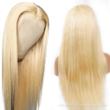 Brazilian raw unprocessed virgin Sunlight 613 Pre Plucked Hair Line with Baby Hair 13 * 4 white human hair wig